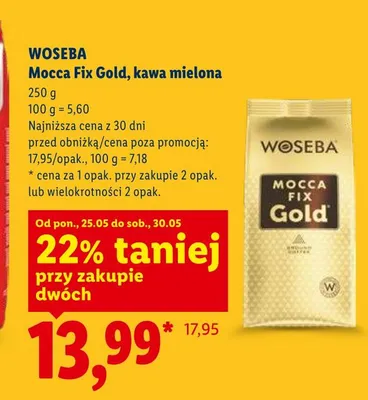 Kawa mielona WOSEBA Mocca Fix Gold promocja w Lidl