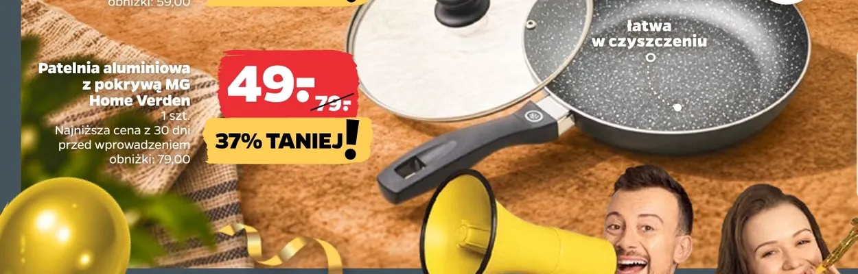 Patelnia aluminiowa z pokrywką Mg Home Verden 26 cm promocja w Netto