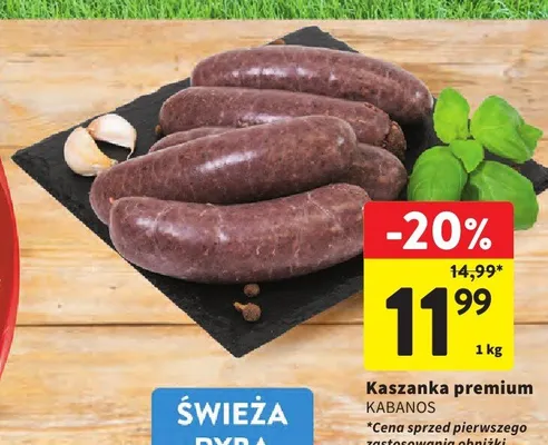 Kaszanka premium Kabanos promocja w Intermarche