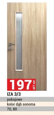 Drzwi IZA 3/3 pokojowe kolor dąb sonoma 70, 80 promocja w Merkury Market