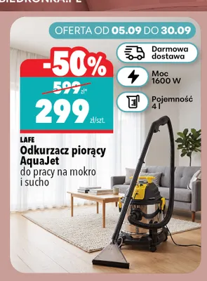 Odkurzacz piorący AquaJet do pracy na mokro i sucho Lafe promocja w Biedronka Home