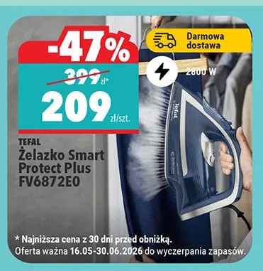 Żelazko TEFAL Smart Protect Plus FV6872E0 2800W promocja w Biedronka