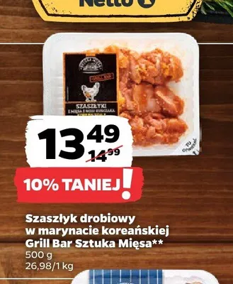Szaszłyk drobiowy w marynacie koreańskiej Grill Bar Sztuka Mięsa promocja w Netto