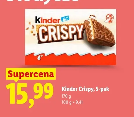 Wafelki Kinder Crispy 5-pak promocja w Lidl
