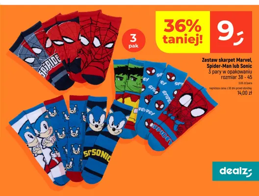 Skarpety Marvel 3-pak promocja w Dealz