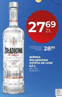 Wódka Żołądkowa Czysta de Luxe alk. 40% promocja w Duży Ben