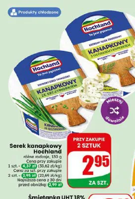 Serek twarogowy kanapkowy Hochland z ogórkiem i koperkiem promocja w Dino