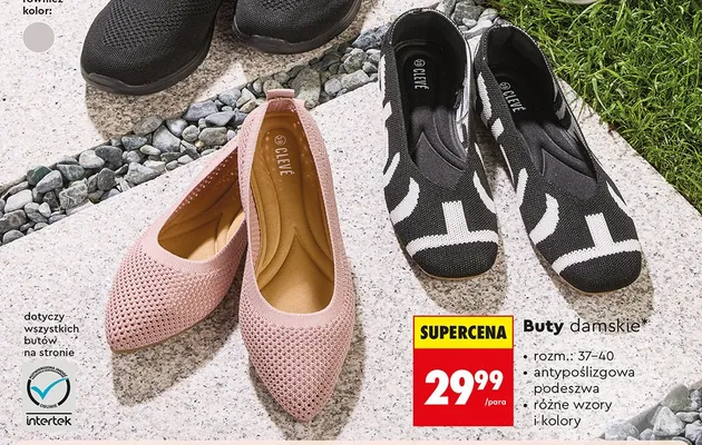 Buty damskie CLEVÉ z antypoślizgową podeszwą promocja w Biedronka