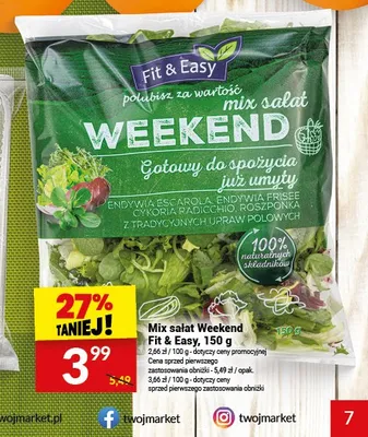 Mix sałat Weekend Fit & Easy promocja w Twój Market