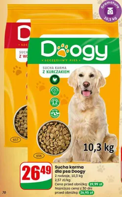 Sucha karma dla psa Doggy 2 rodzaje promocja w Dino