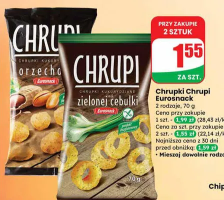 Chrupki Chrupi orzechowe Eurosnack promocja w Dino