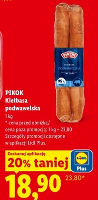Kiełbasa podwawelska Pikok promocja w Lidl