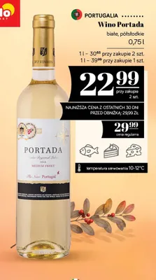 Wino białe Portada półsłodkie promocja w POLOmarket