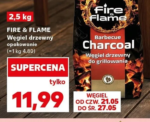 Brykiet drzewny Fire & flame promocja w Kaufland