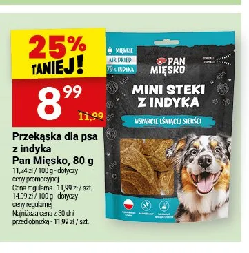 Przekąska dla psa z indyka Pan Mięsko promocja w Twój Market