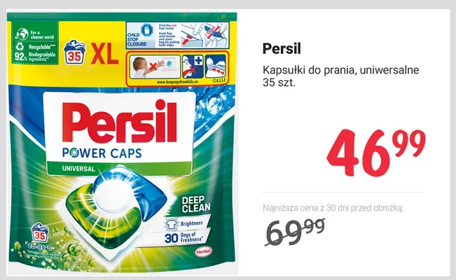 Kapsułki do prania uniwersalne Persil Power Caps promocja w Rossmann