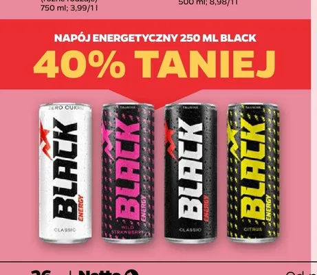 Napój energetyczny Black Citrus promocja w Netto
