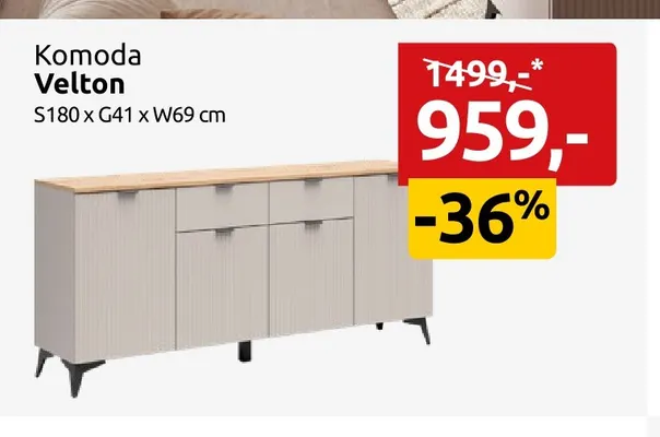 Komoda Velton promocja w Black Red White