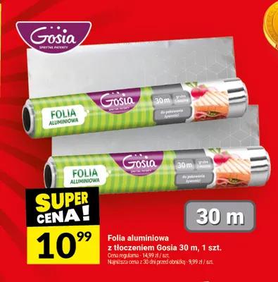 Folia aluminiowa z tłoczeniem Gosia 30 m promocja w Twój Market