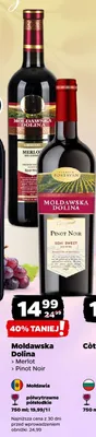 Wino czerwone półsłodkie Mołdawska dolina pinot noir promocja w Netto