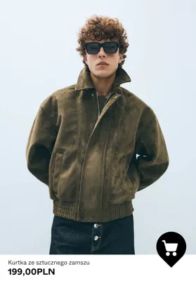 Kurtka ze sztucznego zamszu promocja w Bershka