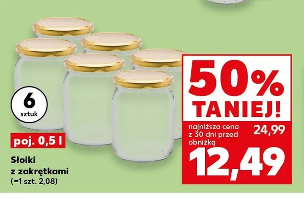 Słoiki z zakrętkami 6-pak 0,5 l promocja w Kaufland