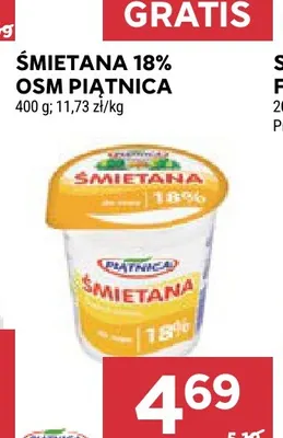 Śmietana OSM Piątnica 18% promocja w Stokrotka