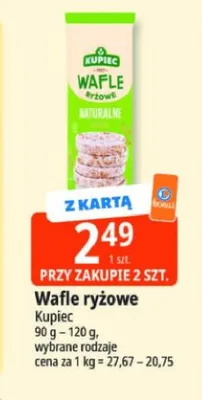 Wafle ryżowe Kupiec naturalne promocja w Leclerc