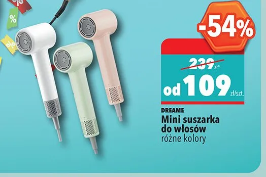 Mini suszarka do włosów DREAME promocja w Biedronka