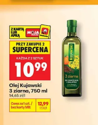 Olej rzepakowy Kujawski 3 ziarna promocja w Biedronka