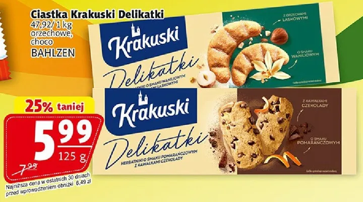 Ciastka Krakuski Delikatki choco promocja w Prim Market