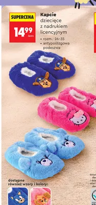 Kapcie dziecięce z nadrukiem licencyjnym promocja w Biedronka