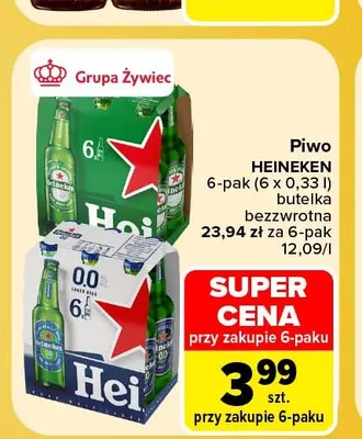 Piwo bezalkoholowe Heineken 6-pak promocja w Carrefour