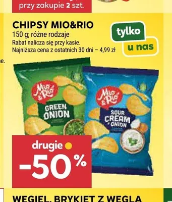 Chipsy o smaku śmietanki z cebulą Mio&Rio promocja w Stokrotka