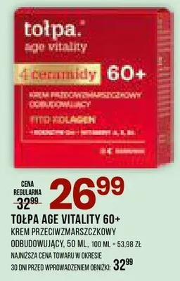 Age vitality 60+ krem przeciwzmarszczkowy odbudowujący promocja w Drogerie Natura