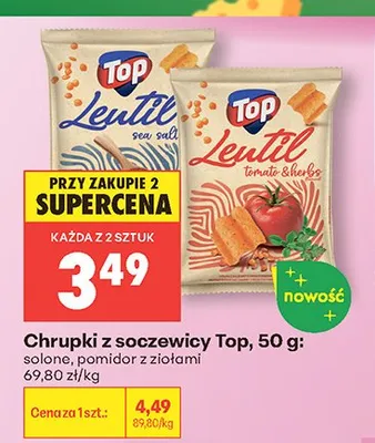 Chrupki z soczewicy Top pomidor z ziołami promocja w Biedronka