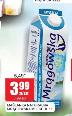 Maślanka naturalna Mrągowska Mlekpol promocja w Bingo