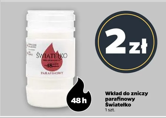 Wkład do zniczy parafinowy promocja w Netto