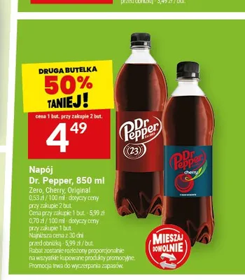 Napój Dr. Pepper Zero promocja w Twój Market