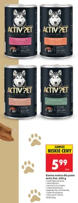 Karma mokra dla psów Activ Pet promocja w Biedronka