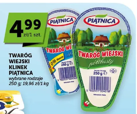 Twaróg wiejski klinek półtłusty Piątnica promocja w ABC