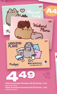 Blok rysunkowy Pusheen A4 20 kartek promocja w Twój Market