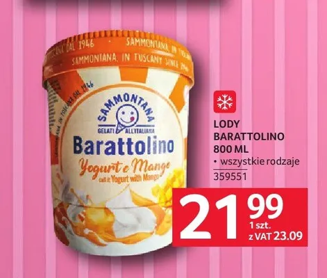 Lody Barattolino Sammontana promocja w Selgros