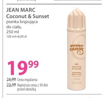 Pianka brązująca do ciała Coconut & Sunset JEAN MARC promocja w Hebe