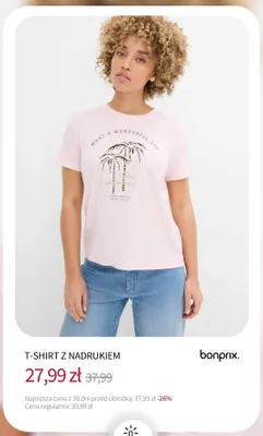 T-shirt z nadrukiem Bonprix promocja w bonprix