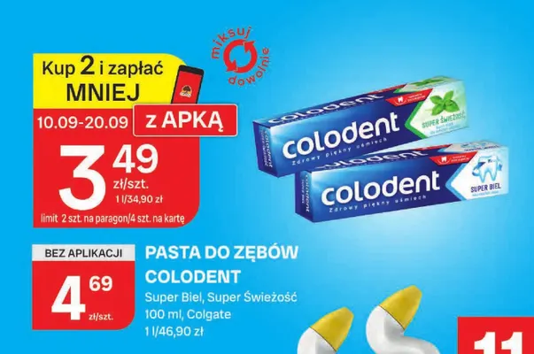 Pasta do zębów Colodent Super Świeżość promocja w Chorten
