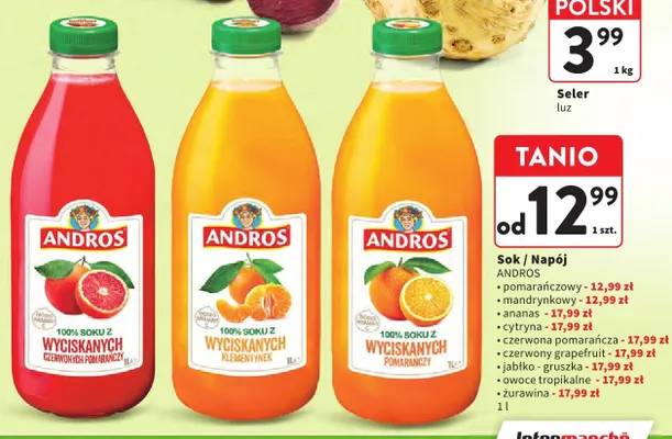 Sok czerwona pomarańcza promocja w Intermarche