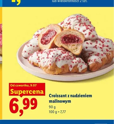 Croissant z nadzieniem malinowym promocja w Lidl