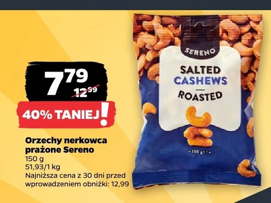Orzechy nerkowca prażone promocja w Netto