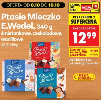 Ptasie Mleczko E.Wedel czekoladowe promocja w Biedronka